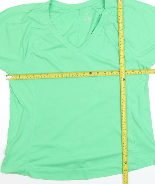 Old Navy Active Women's Green V-Neck Short Sleeve T-Shirt XL