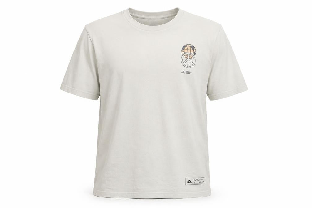 adidas Men's Beige London Graphic Print XL T-Shirt