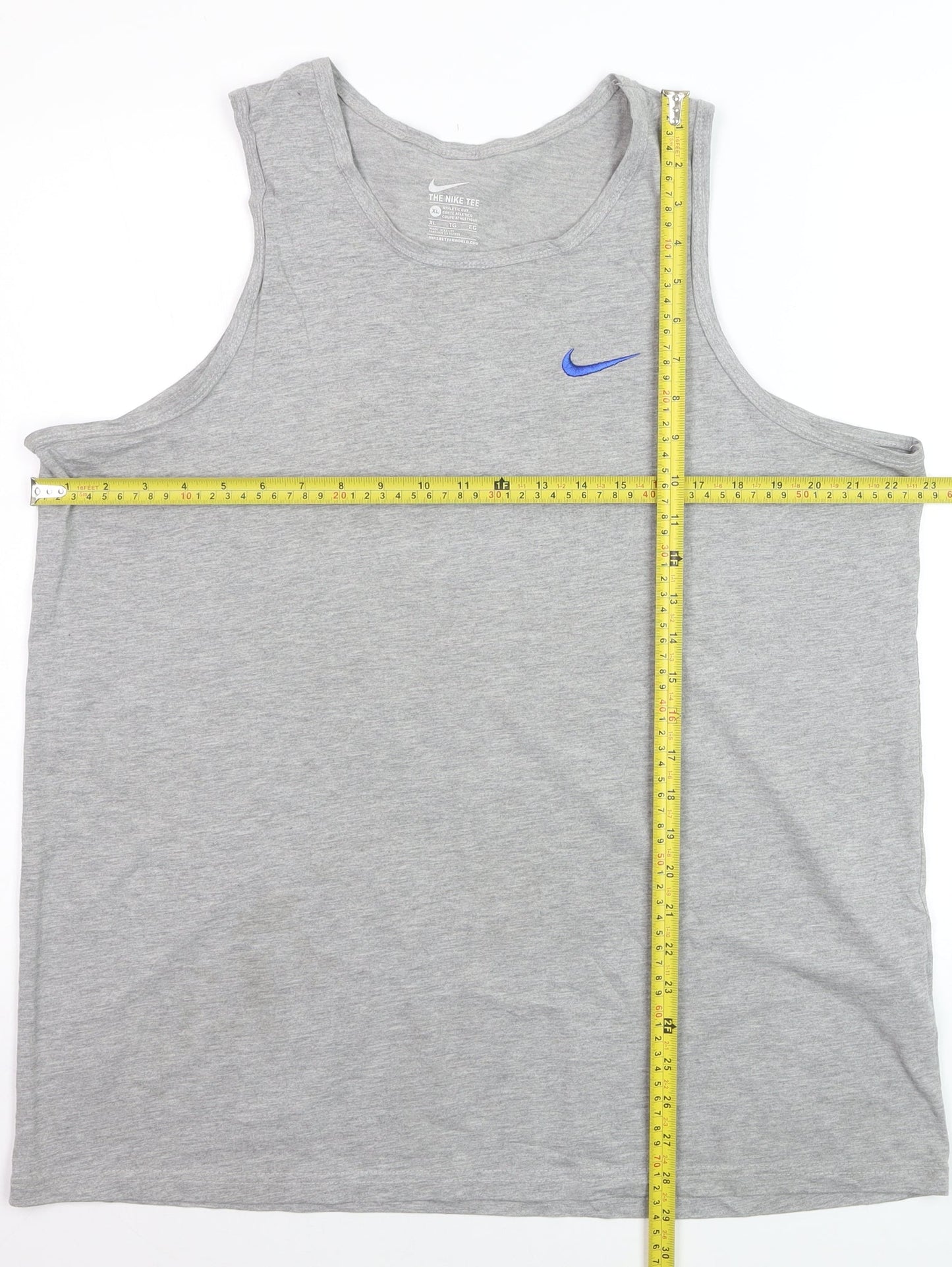 Nike Men's Grey Tank Top XL Athletic Fit Gym Wear