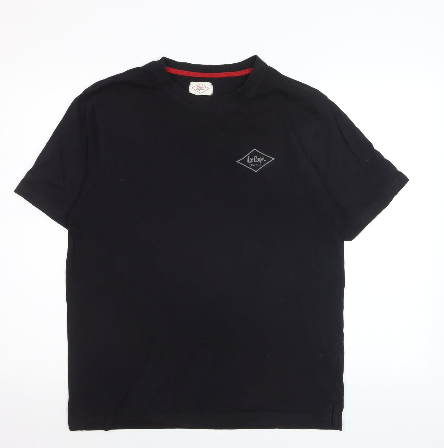 Lee Cooper Men's Black Cotton Crew Neck Short Sleeve T-Shirt L