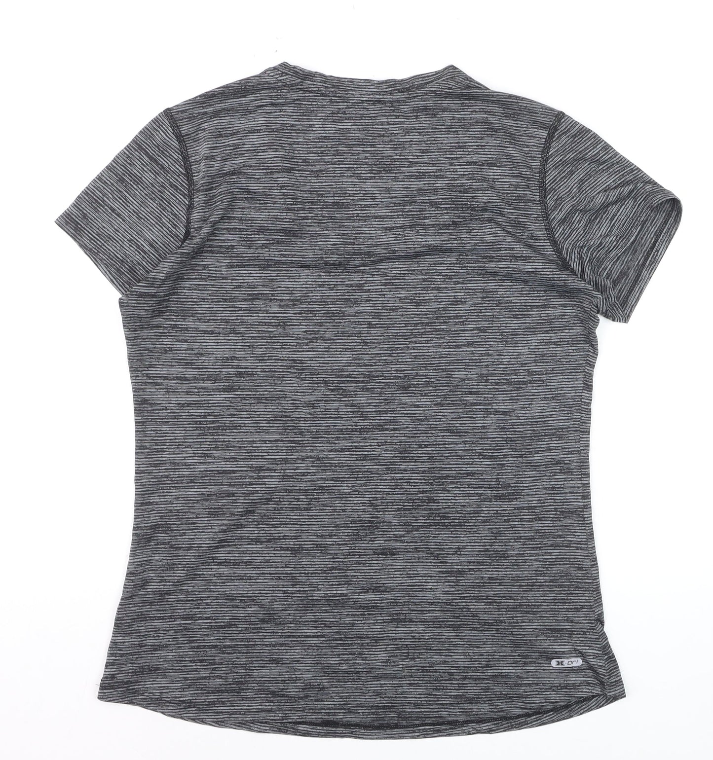 RBX Women Grey V-Neck Short Sleeve Athletic T-Shirt Size L