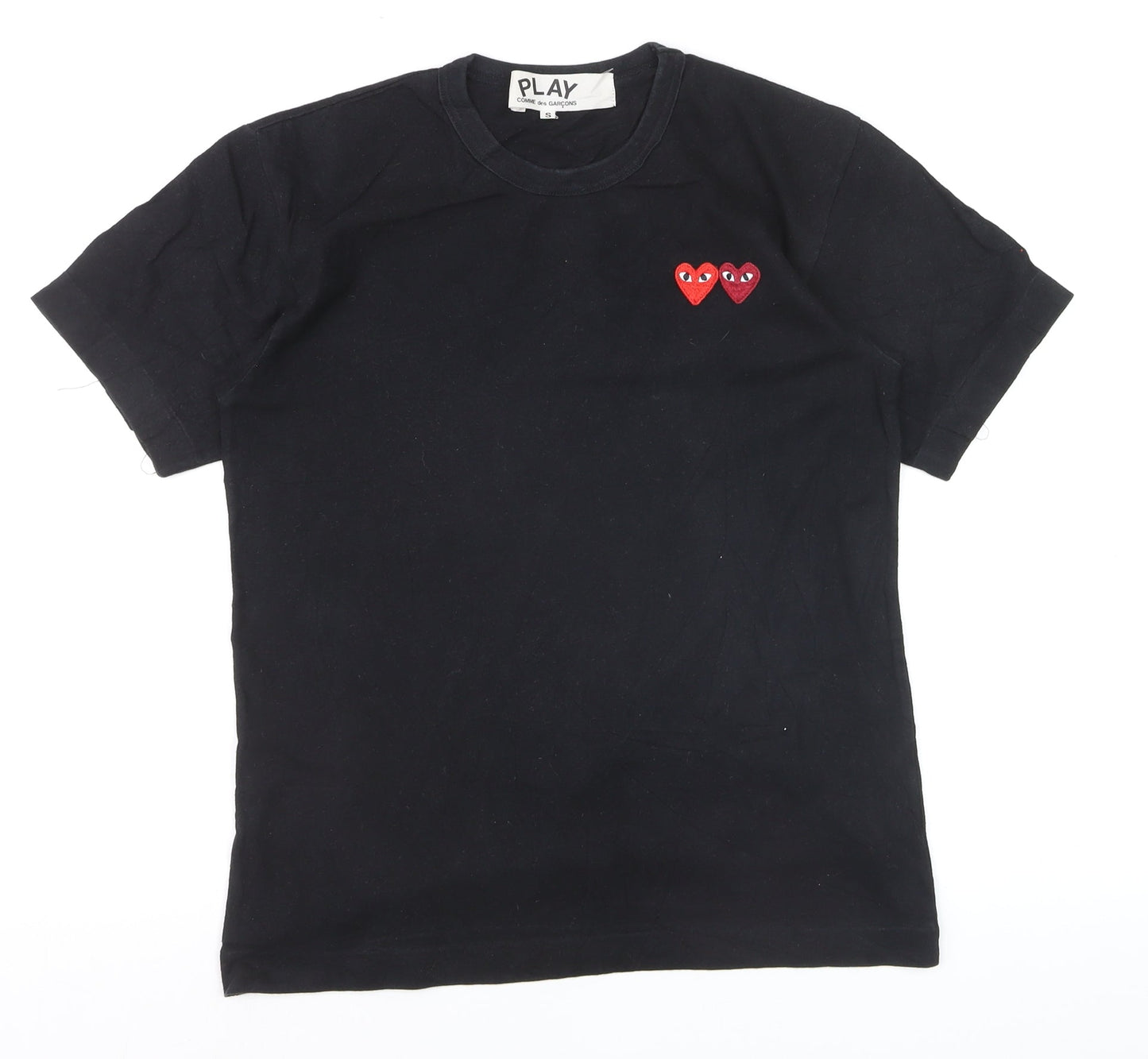Comme des Garçons Play Women's Black Embroidered Heart T-Shirt Size S