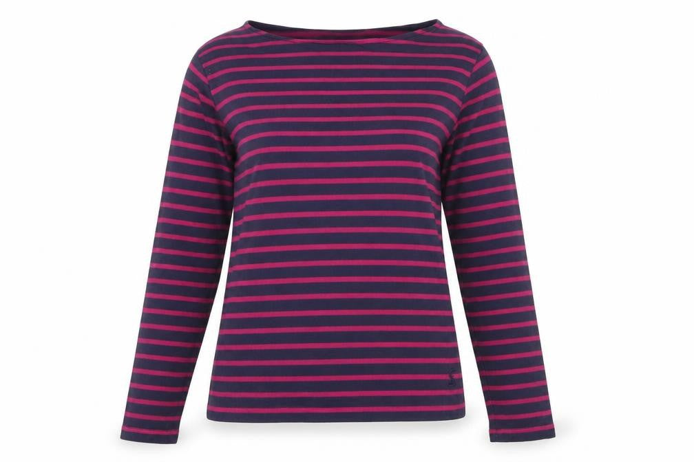 Joules Women's Multicoloured Striped Long Sleeve Cotton Top Size 6