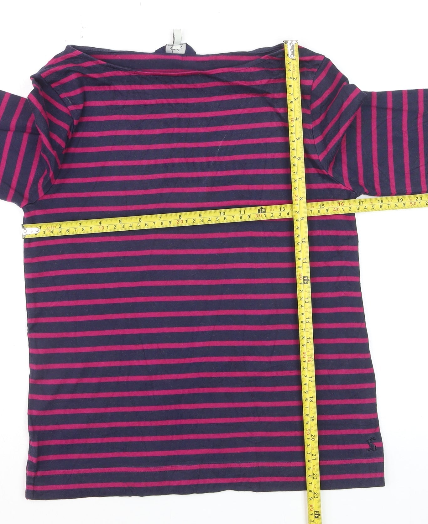 Joules Women's Multicoloured Striped Long Sleeve Cotton Top Size 6