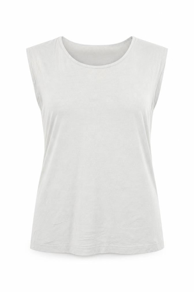 Olsen Women’s Grey Sleeveless Basic Viscose Stretch Top Size 16