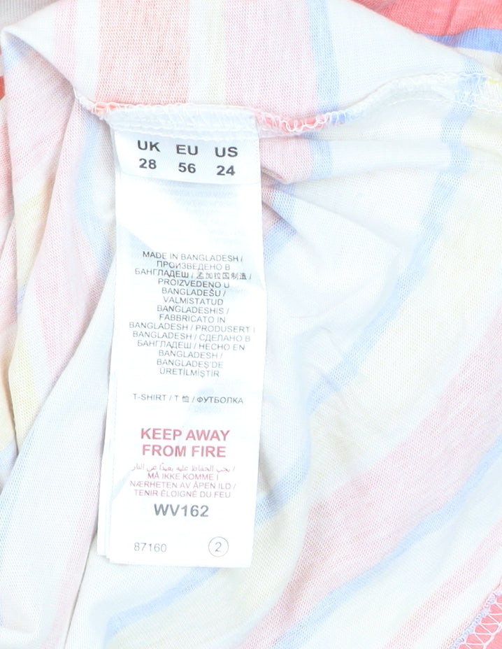 Capsule Women's Multicoloured Striped Cotton T-Shirt Size 28