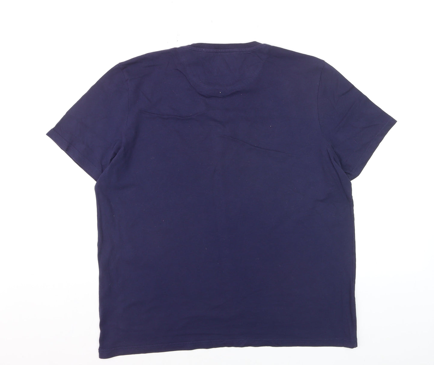 Lyle & Scott Men's Navy Blue Crew Neck Cotton T-Shirt Size L