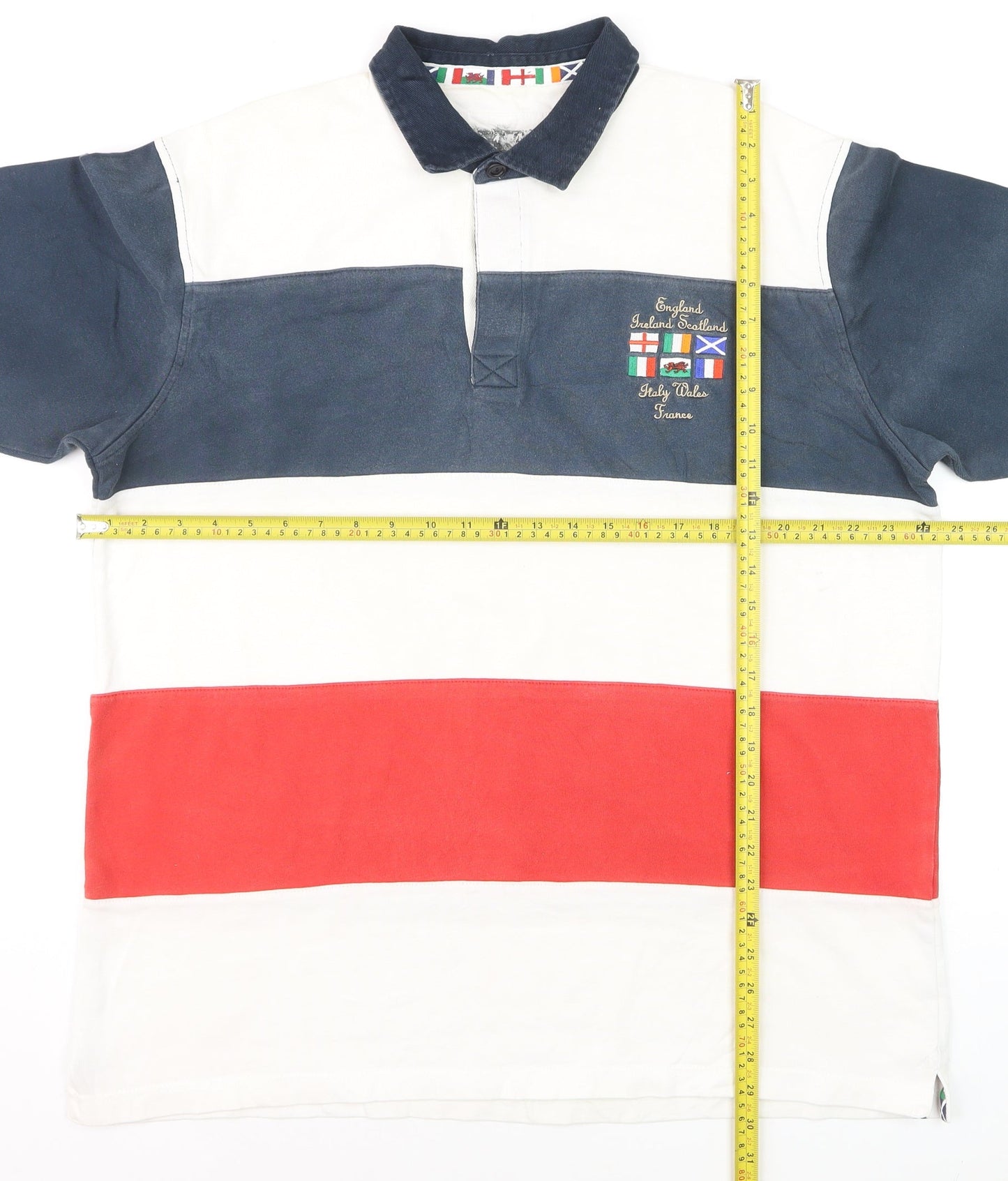 Cotton Traders Classics Men's Multicoloured Rugby Polo XL 100% Cotton