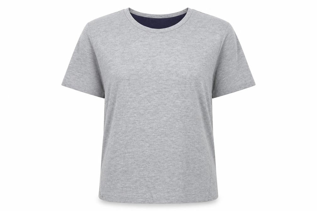 Whistles Women Grey Jersey Cotton Stretch T-Shirt Small