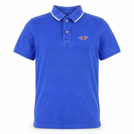 Hollister Men's Blue Slim Fit Cotton Polo Shirt Size S