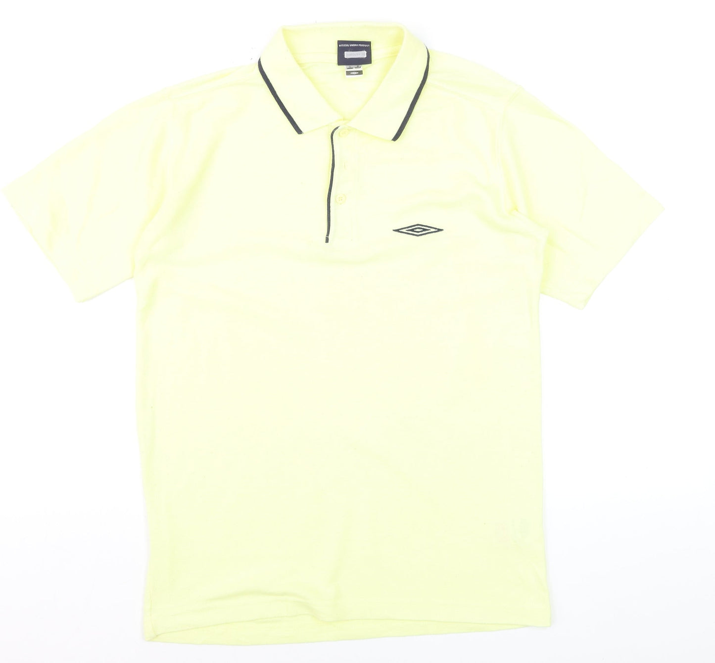 Umbro Men's Yellow Short Sleeve Polo Shirt Size S Sports Casual