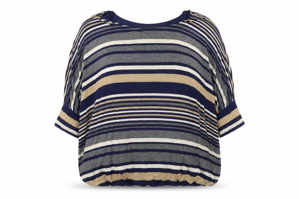 Phase Eight Women's Blue Striped Relaxed Tunic Blouse Size 12