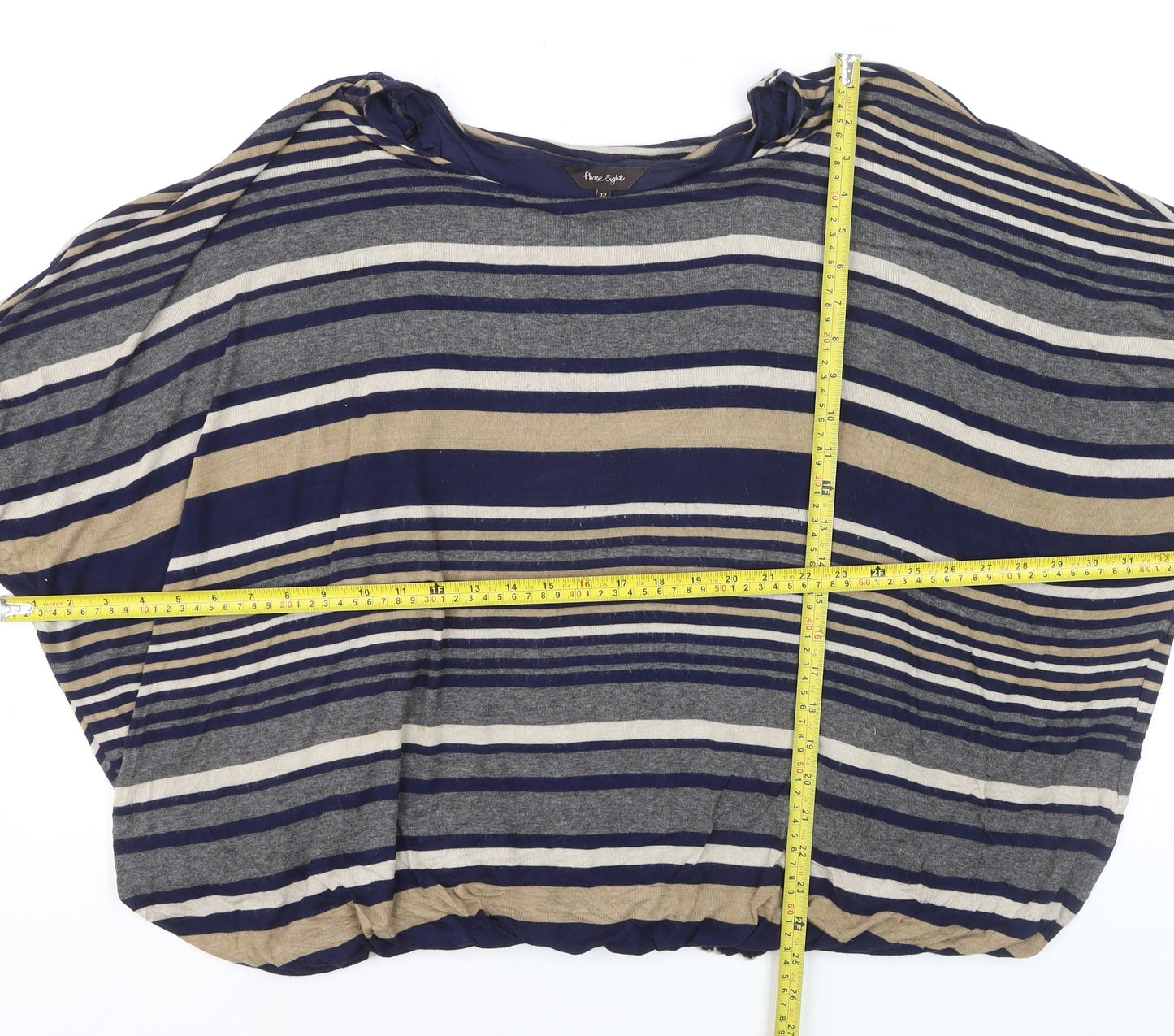 Phase Eight Women's Blue Striped Relaxed Tunic Blouse Size 12