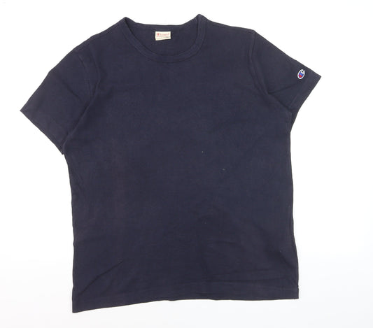 Champion Men's Blue Small Short Sleeve Crew Neck Cotton T-Shirt