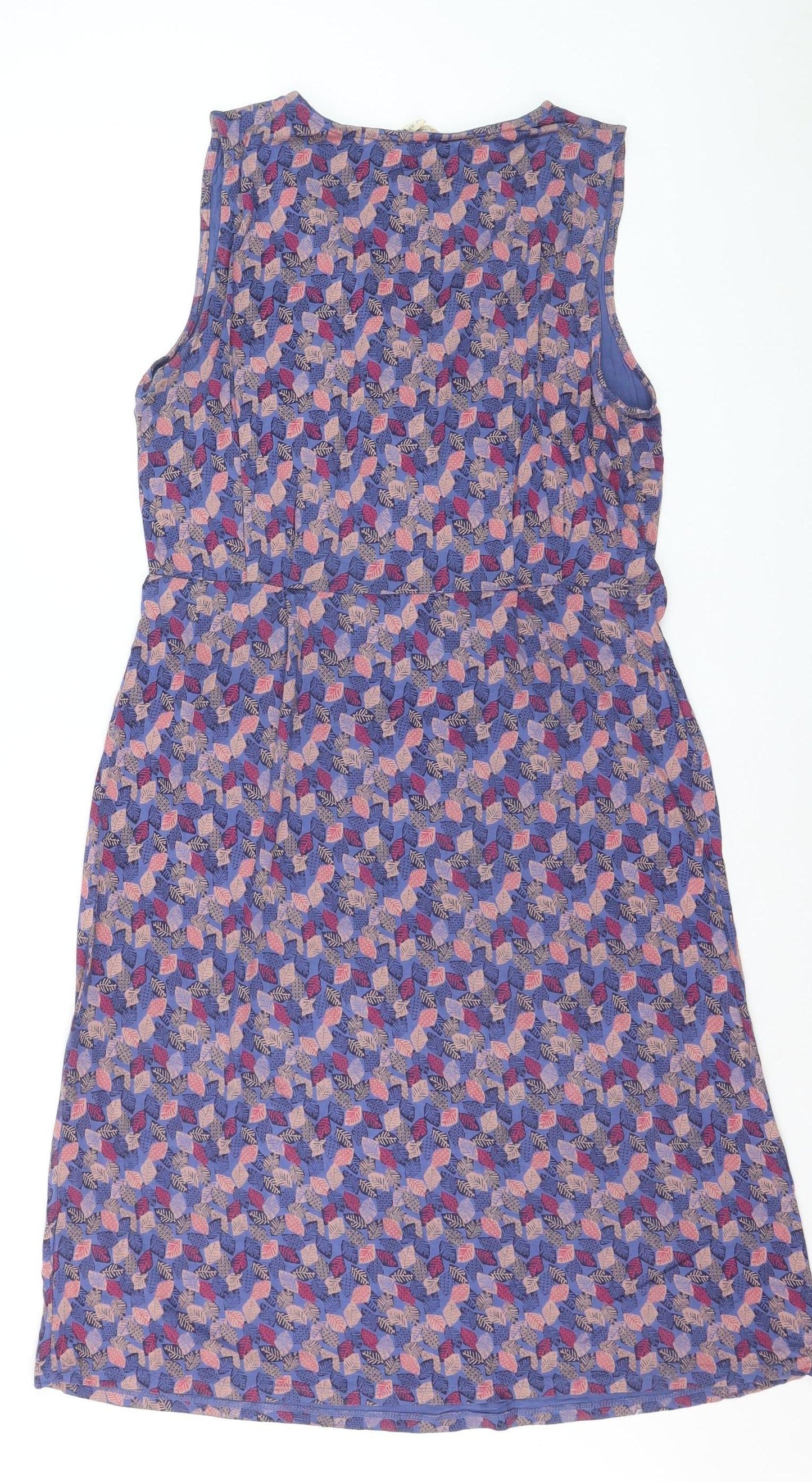 White Stuff Women’s Multicoloured Leaf Print Cotton Shift Dress Size 10
