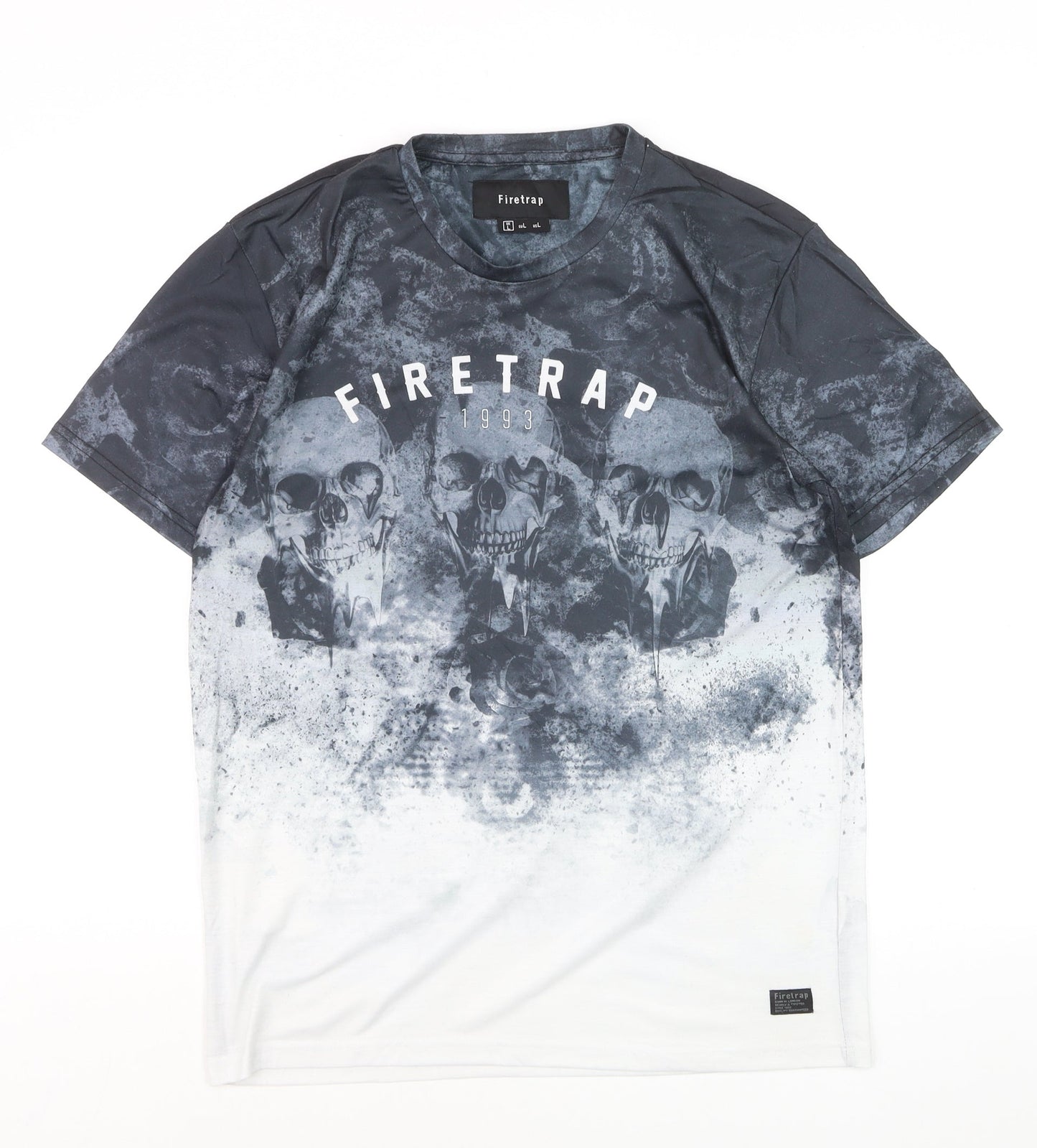 Firetrap Men's Black Skull Graphic Short Sleeve T-Shirt Size L