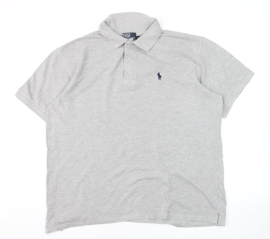 Polo Ralph Lauren Men's Grey Short Sleeve Collared Polo Shirt Size XL