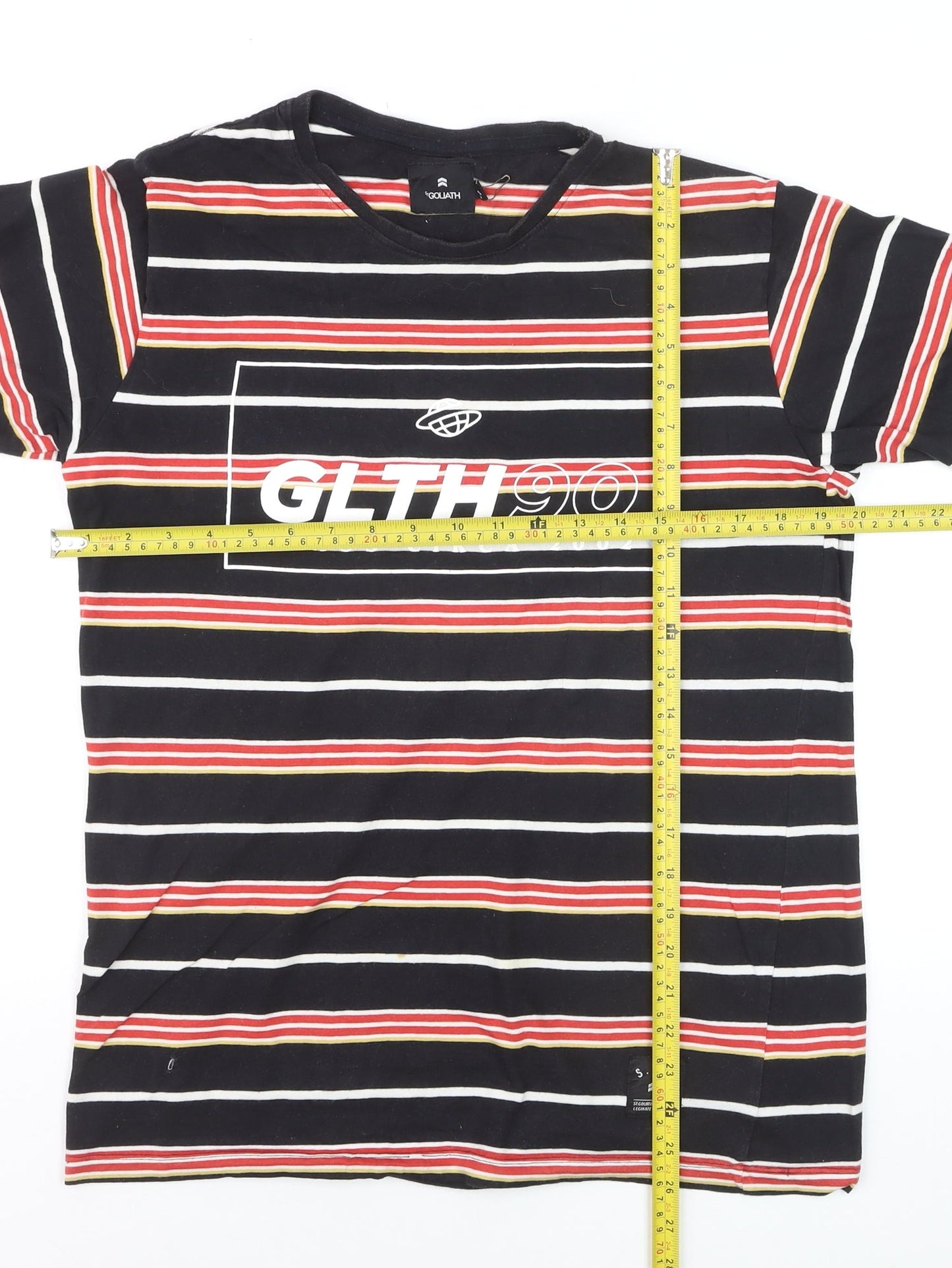 St Goliath Men's Multicoloured Striped Cotton Crew Neck T-Shirt Size S