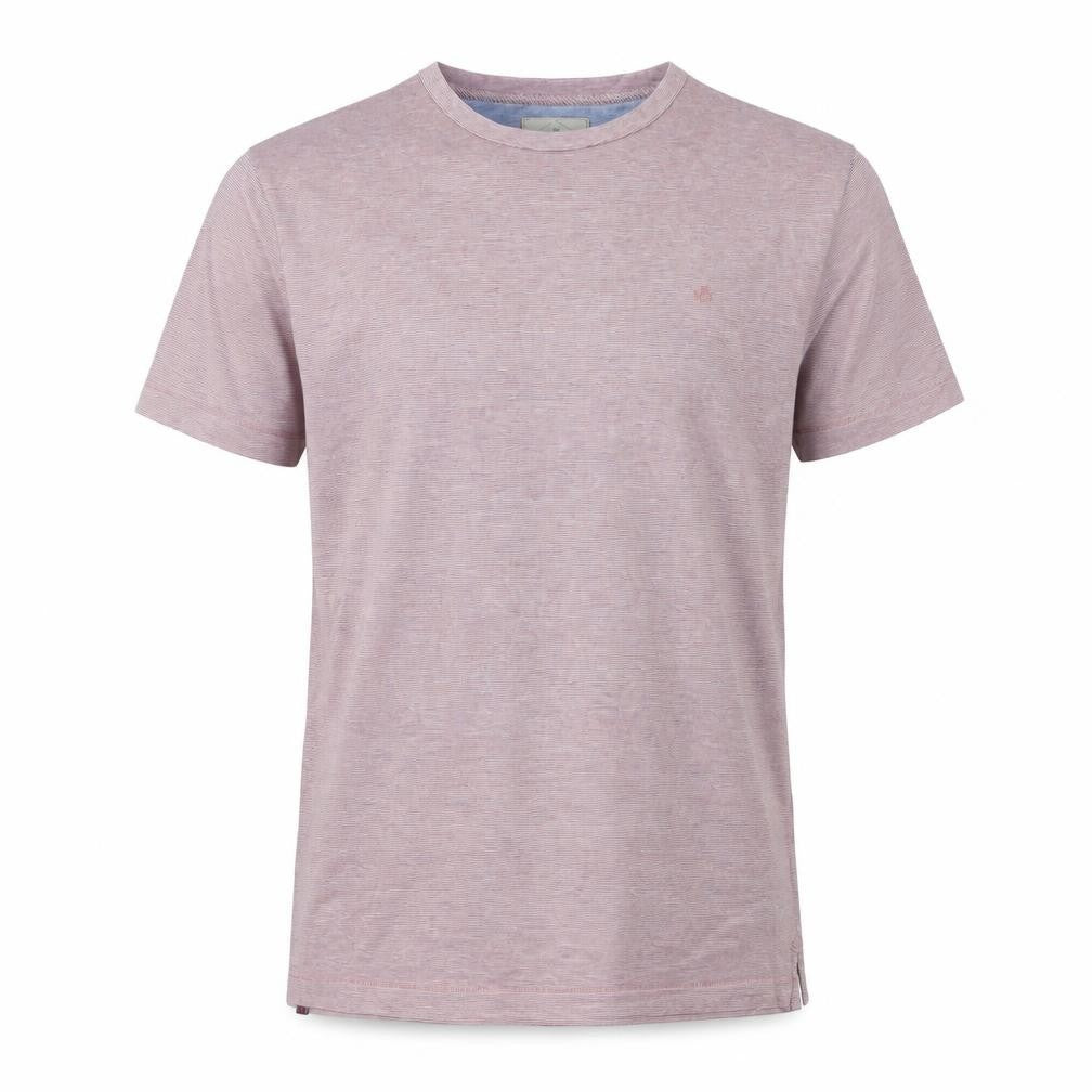 White Stuff Men's Pink Striped Cotton Polo Shirt Size M