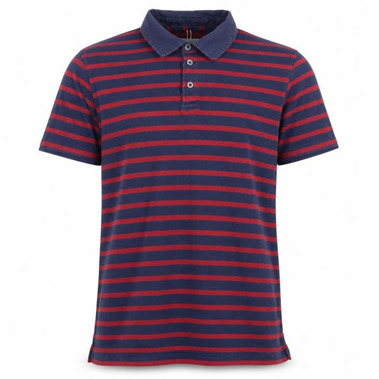 Hackett London Men’s Blue Red Striped Cotton Polo Shirt Size S