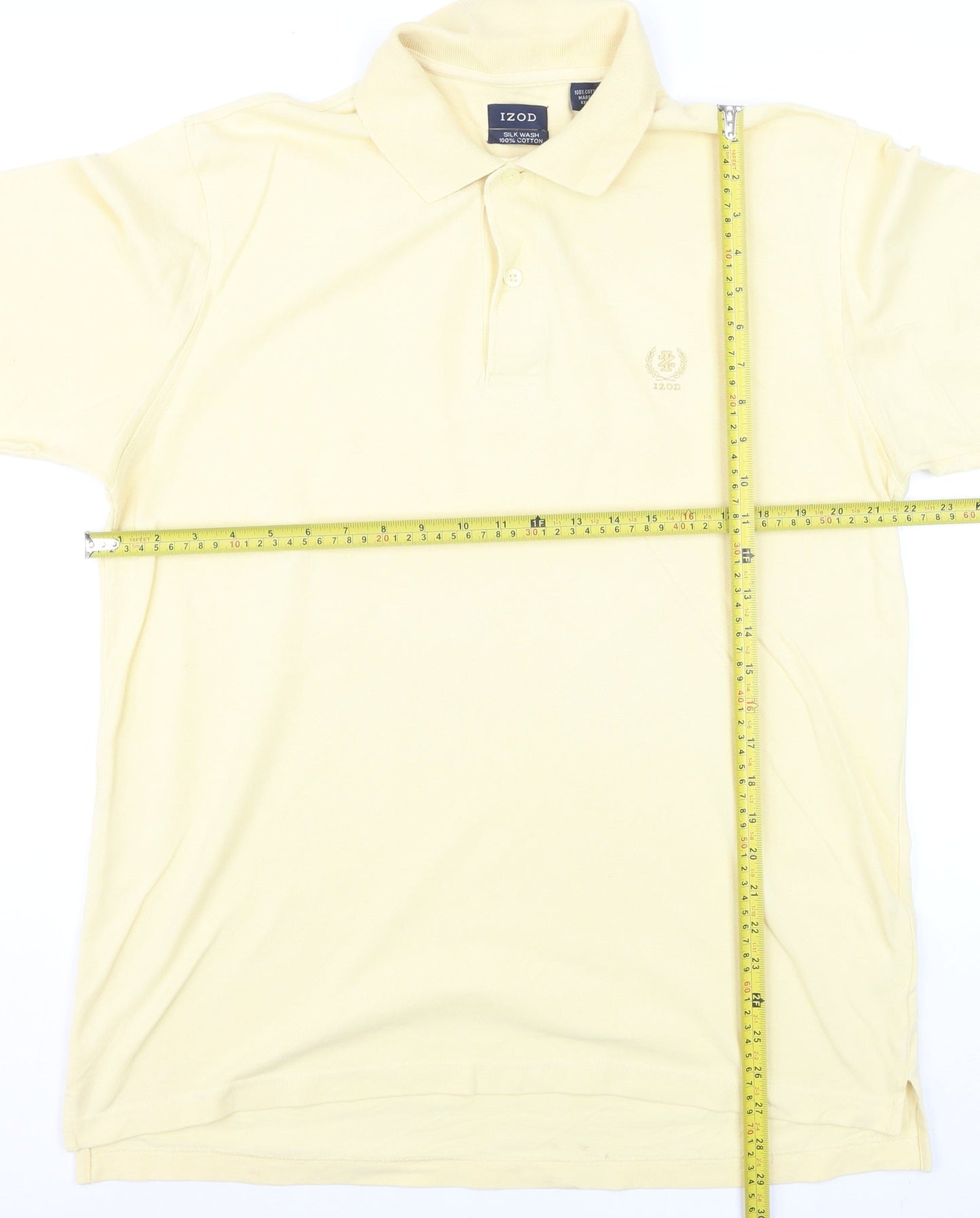 IZOD Men's Beige Cotton Polo Shirt Size M Classic Fit