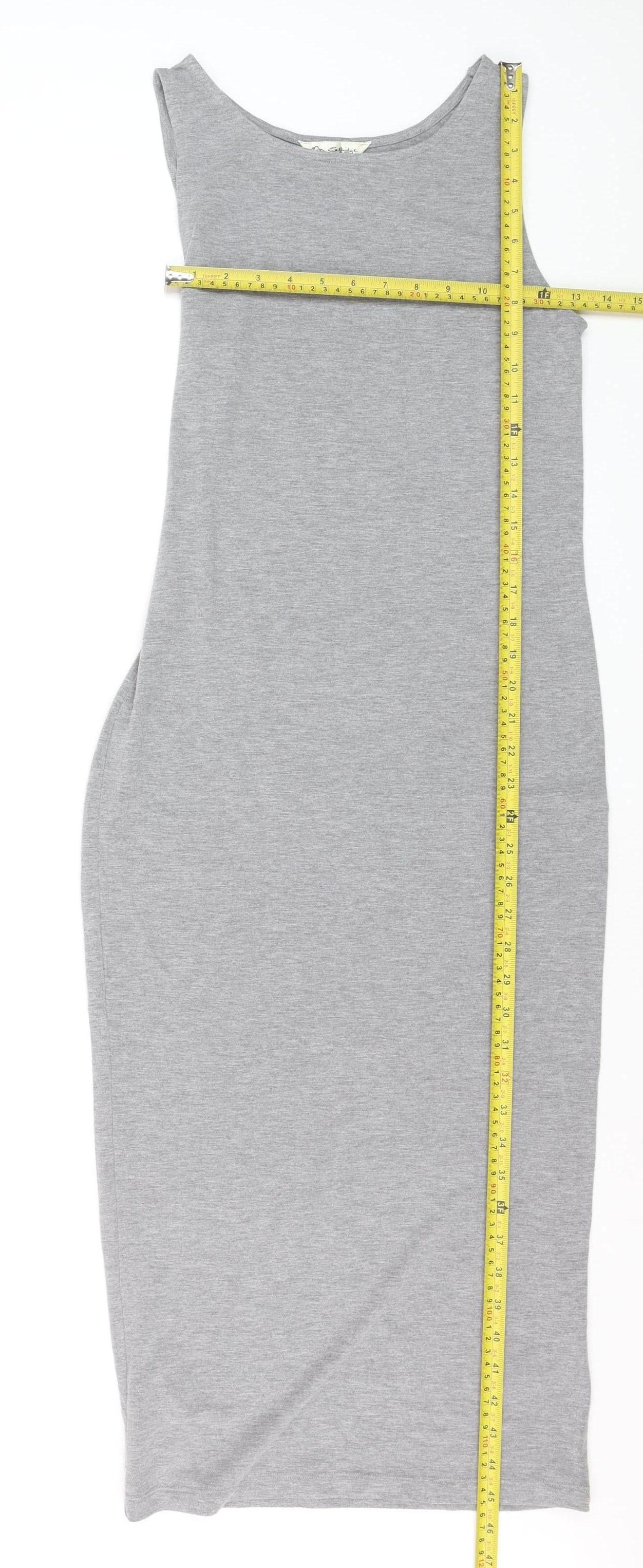Miss Selfridge Women’s Grey Sleeveless Bodycon Midi Dress Size 10