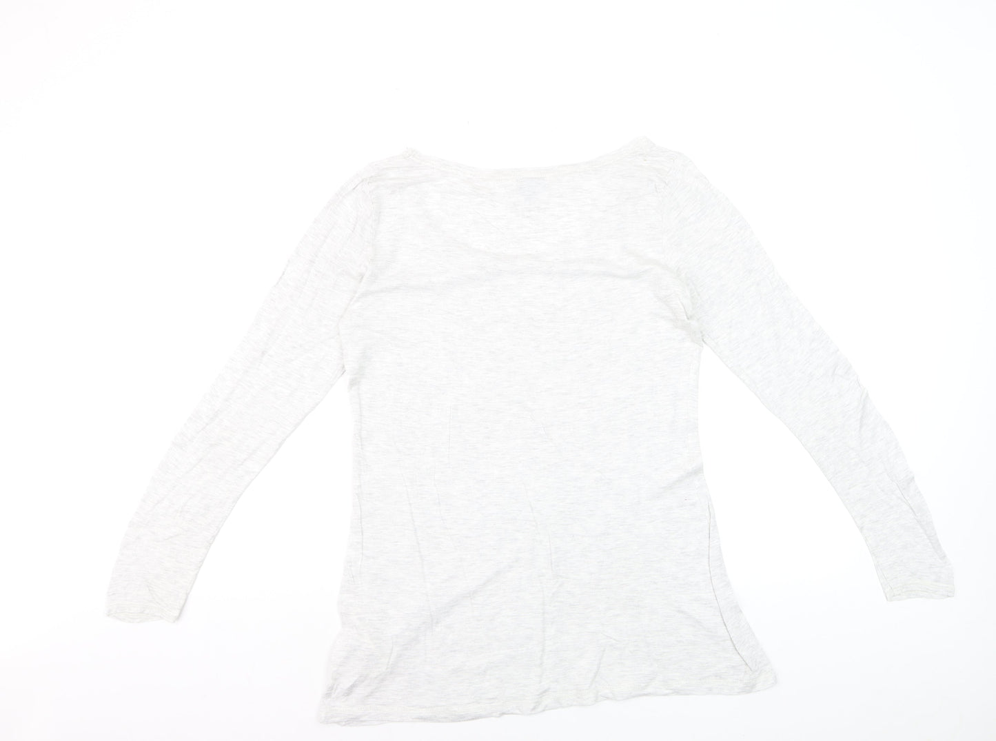 White Stuff Women's White Long Sleeve Cotton Jersey T-Shirt Size 12