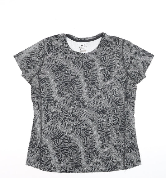 Nike Women's Black Dri-Fit Running T-Shirt Size L Lightweight Activewear Top