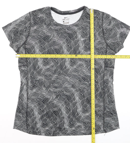 Nike Women's Black Dri-Fit Running T-Shirt Size L Lightweight Activewear Top
