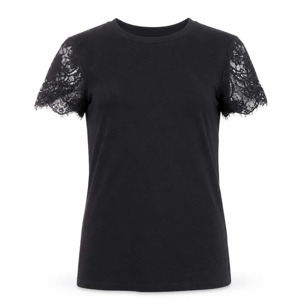 ASOS DESIGN Women’s Black Lace Sleeve Maternity T-Shirt Size 10