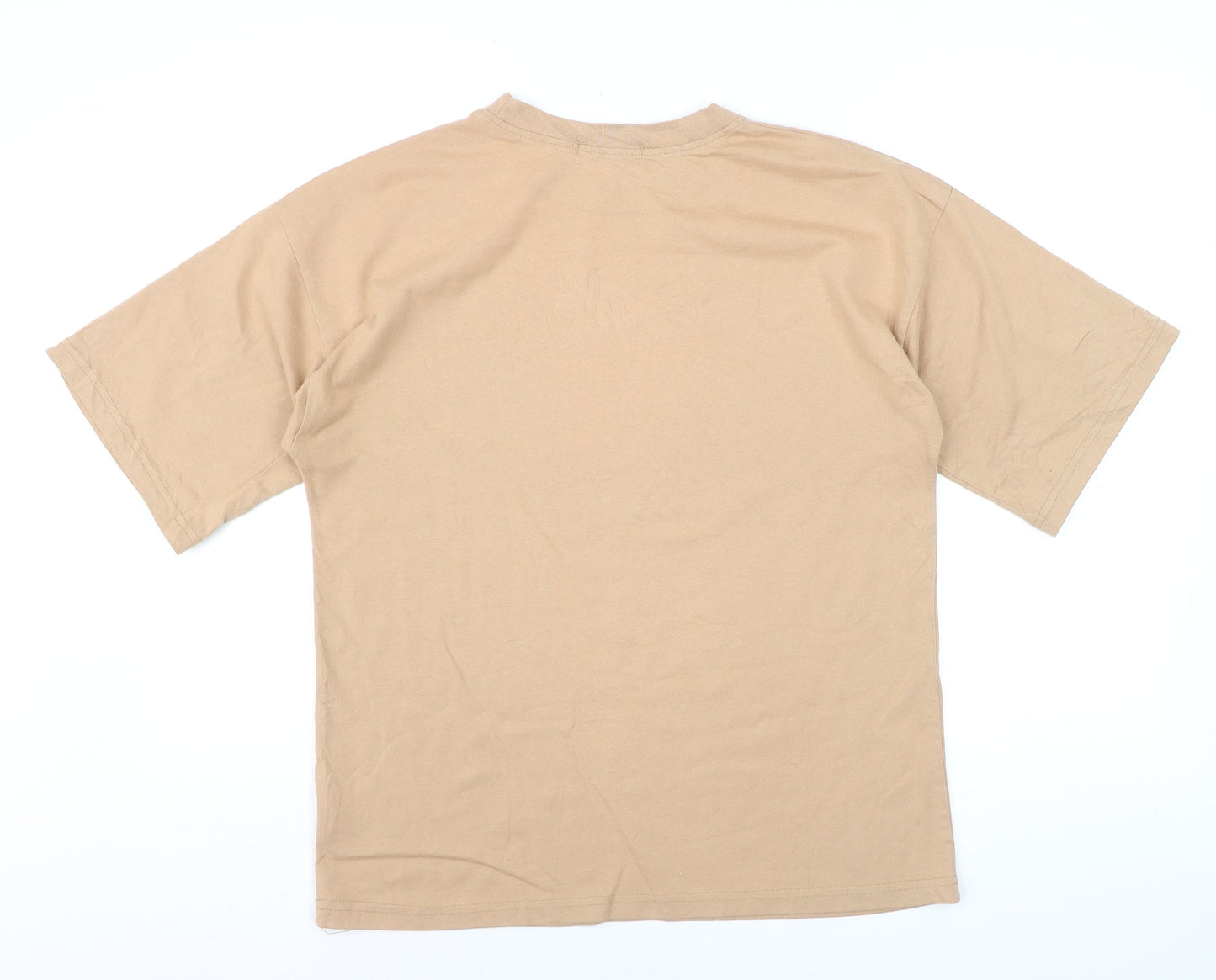 Missguided Women's Beige Basic Crew Neck Short Sleeve T-Shirt UK 8