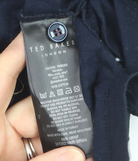 Ted Baker Men's Blue Short Sleeve Henley T-Shirt Size M