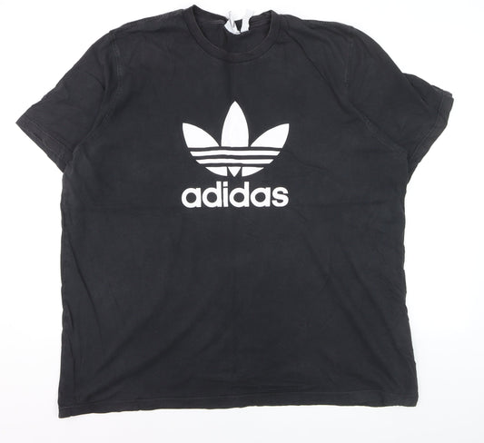Adidas Men's Black 2XL Trefoil Logo Graphic T-Shirt Regular Fit