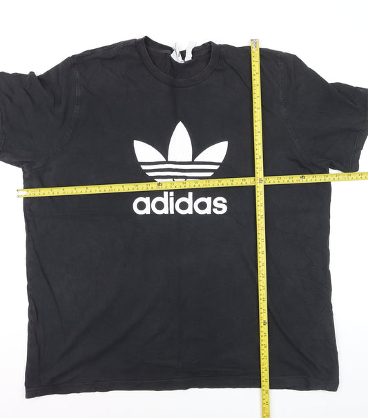 Adidas Men's Black 2XL Trefoil Logo Graphic T-Shirt Regular Fit