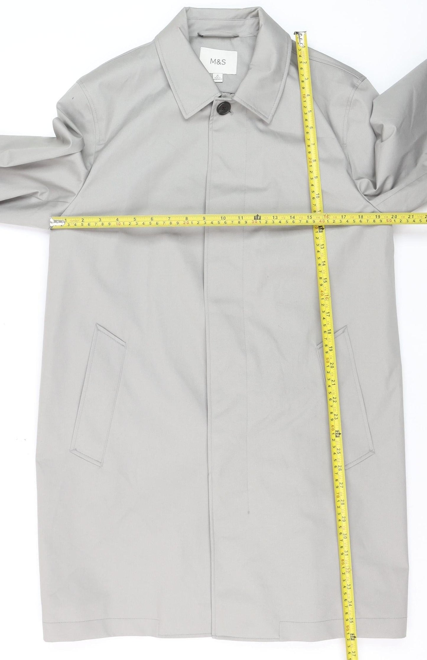 Marks and Spencer Women's Grey Trench Coat M Regular Mid-Length