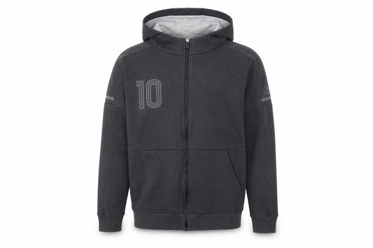 Adidas Men Black 2XL Full Zip Hoodie with Logo and Number 10