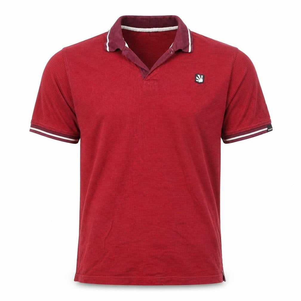 Bench Men's Red Striped Cotton Polo Shirt Size L
