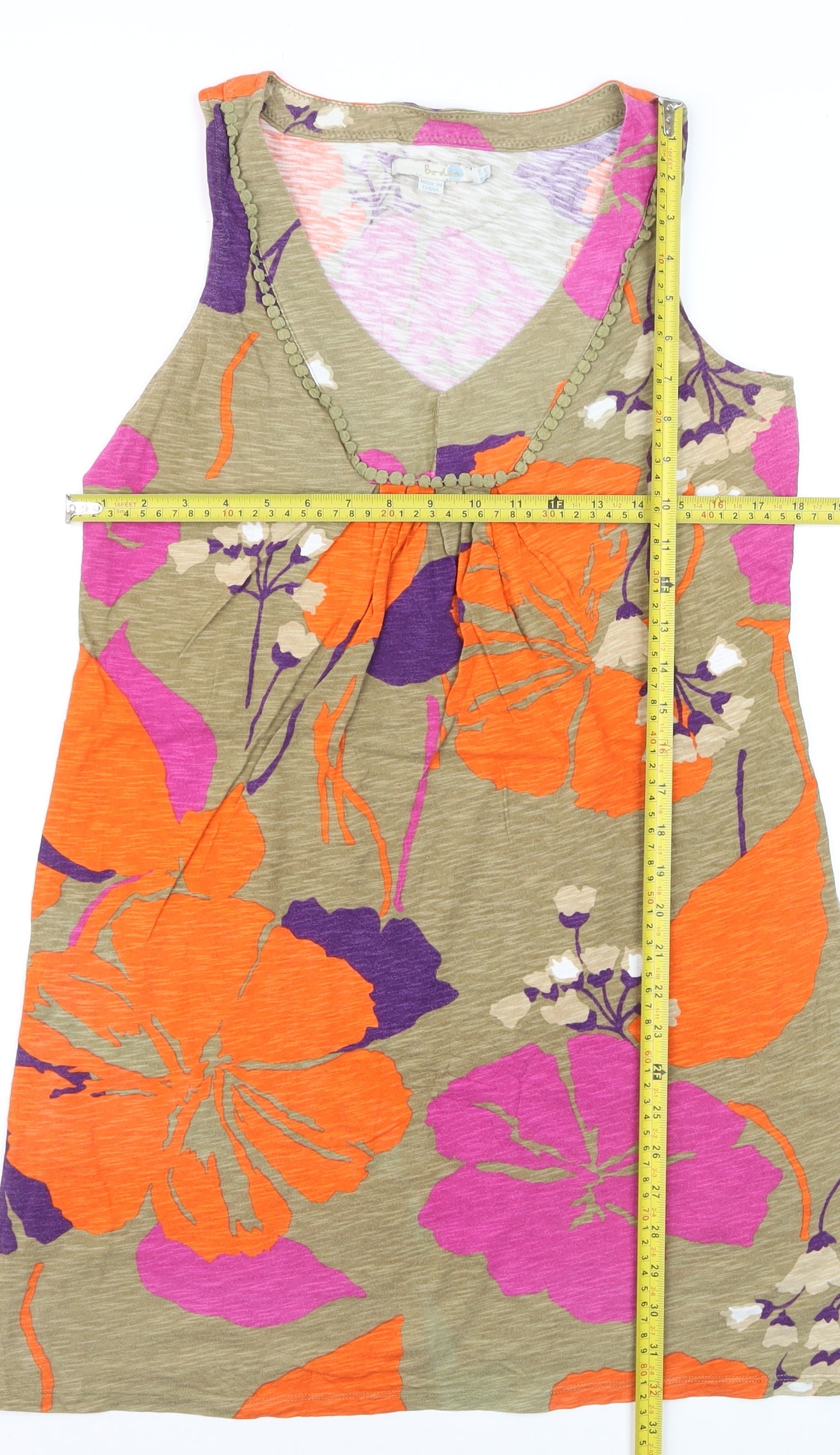 Boden Women’s Multicoloured Floral Cotton Tank Dress UK 12