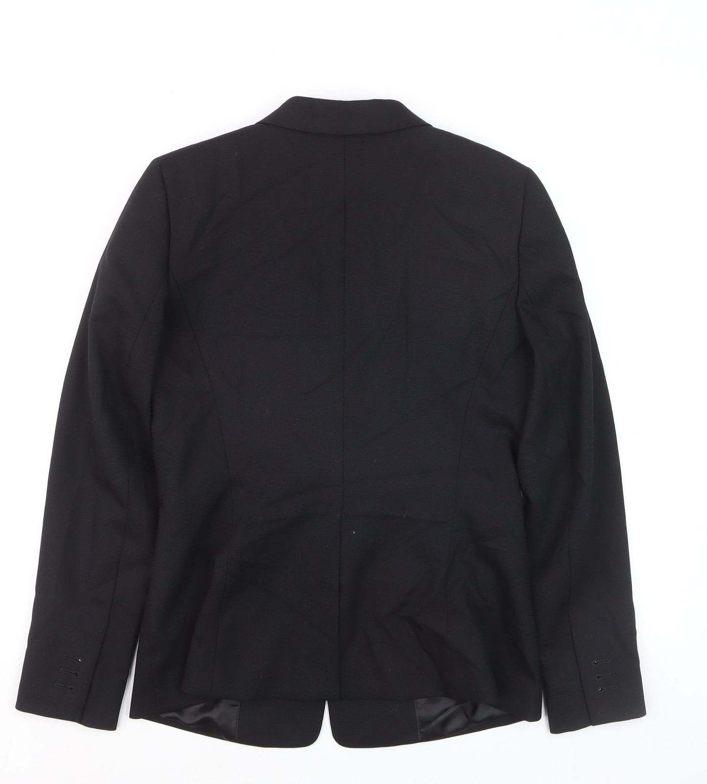 Reiss Womens Black Wool Blend Single-Breasted Blazer UK 12