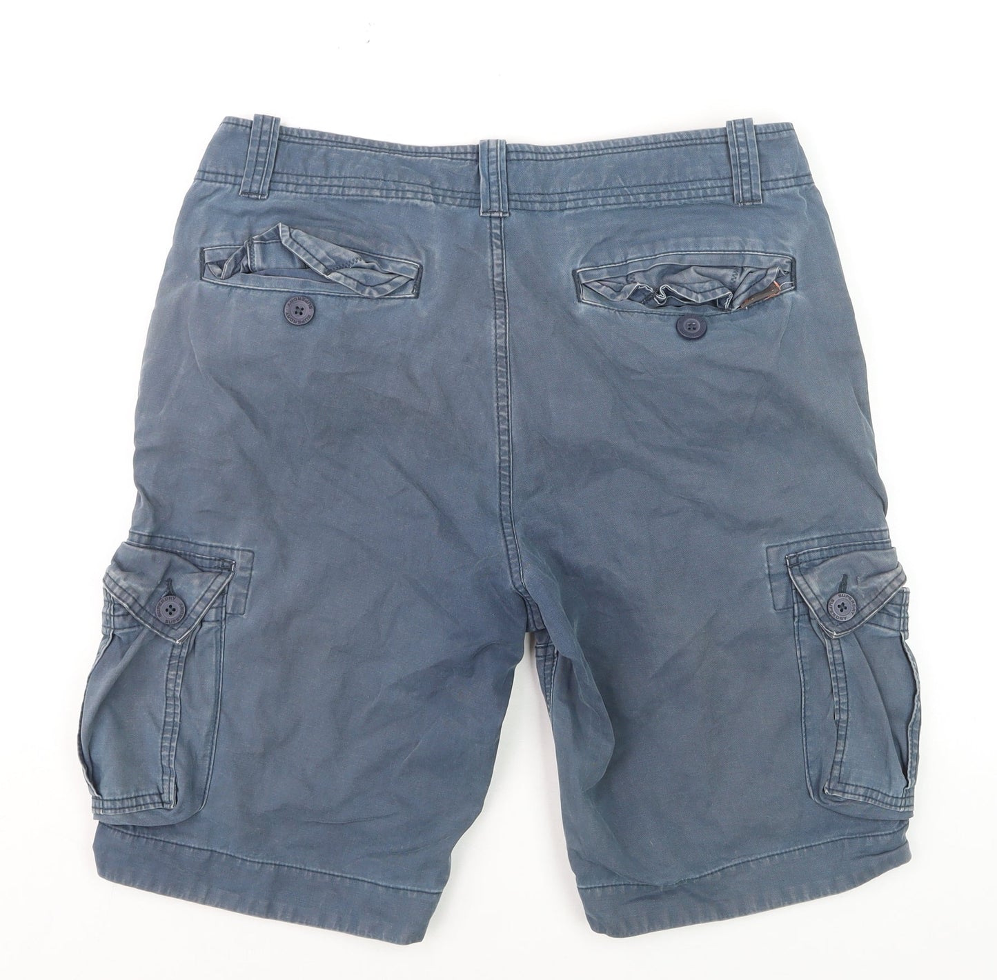 Superdry Men Blue Cargo Shorts Size L Cotton Casual Summer