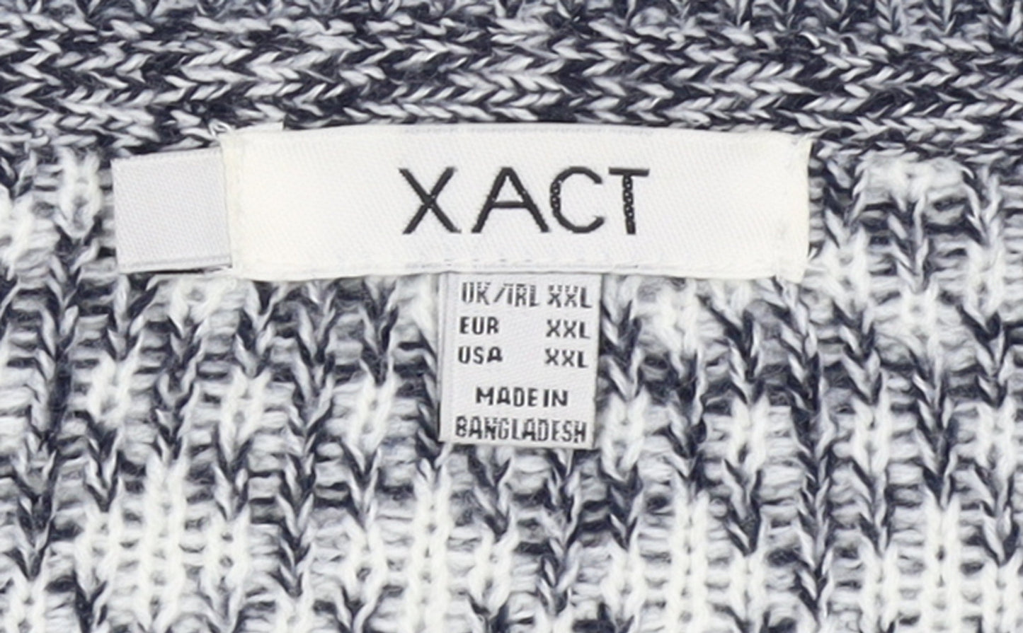 Xact Men’s Beige Fair Isle Reindeer Winter Crew Neck Jumper 2XL