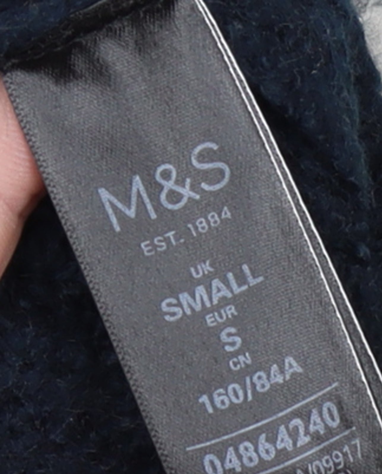 Marks and Spencer Womens Grey Navy Colour Block Cardigan Small Knit