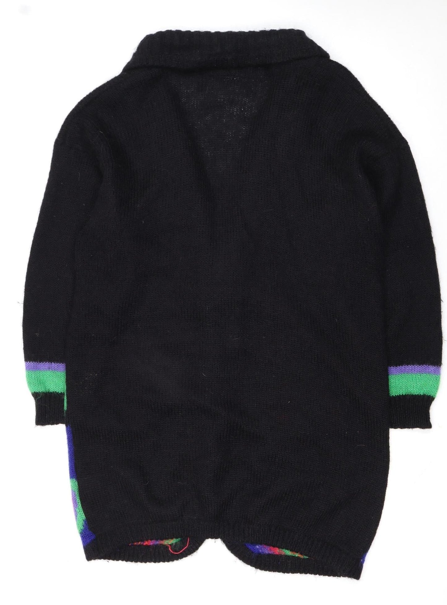 Essence Women's Multicoloured Mohair Knit 80s Retro Cardigan Size 26