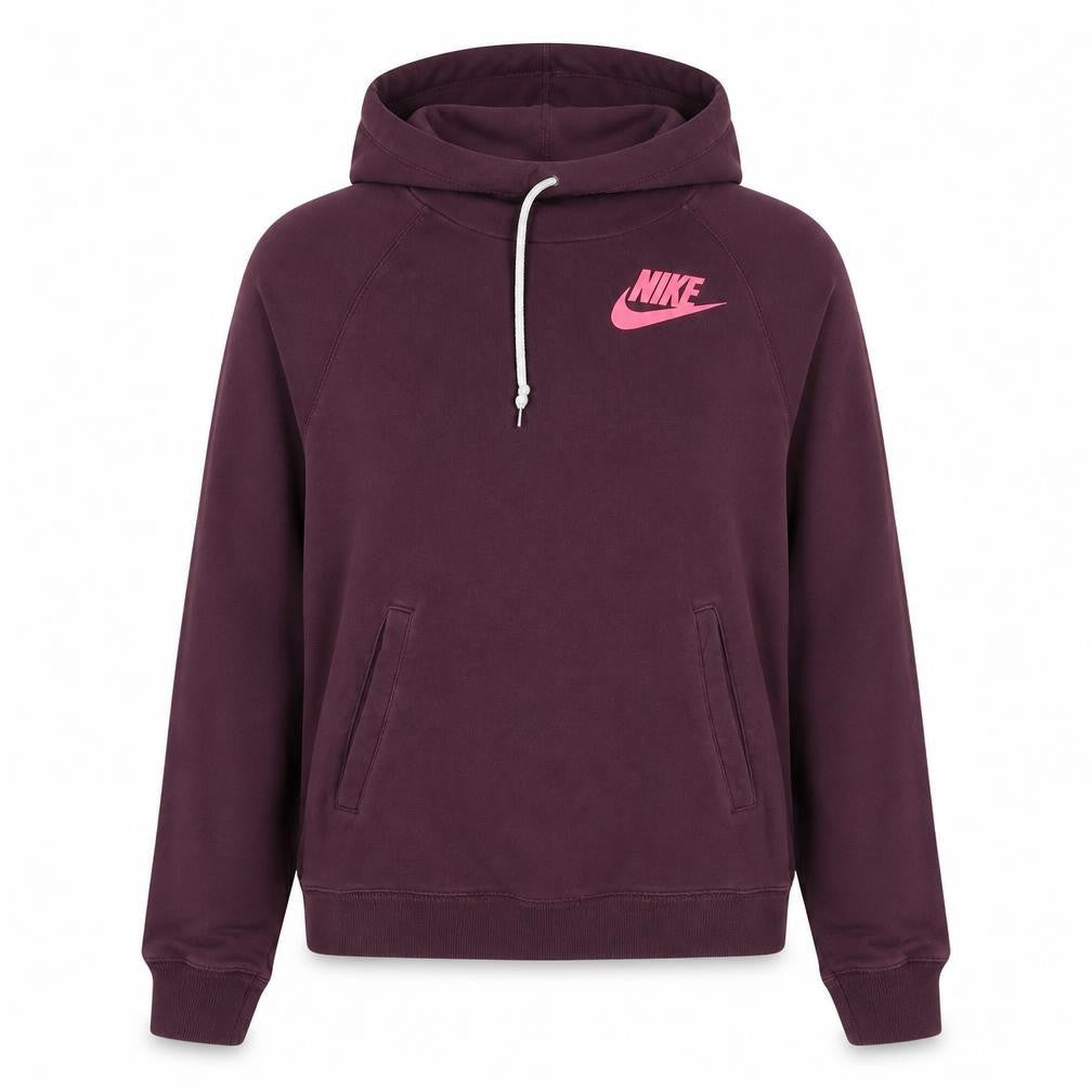 Nike Womens Burgundy Pullover Hoodie Size M Cotton Blend