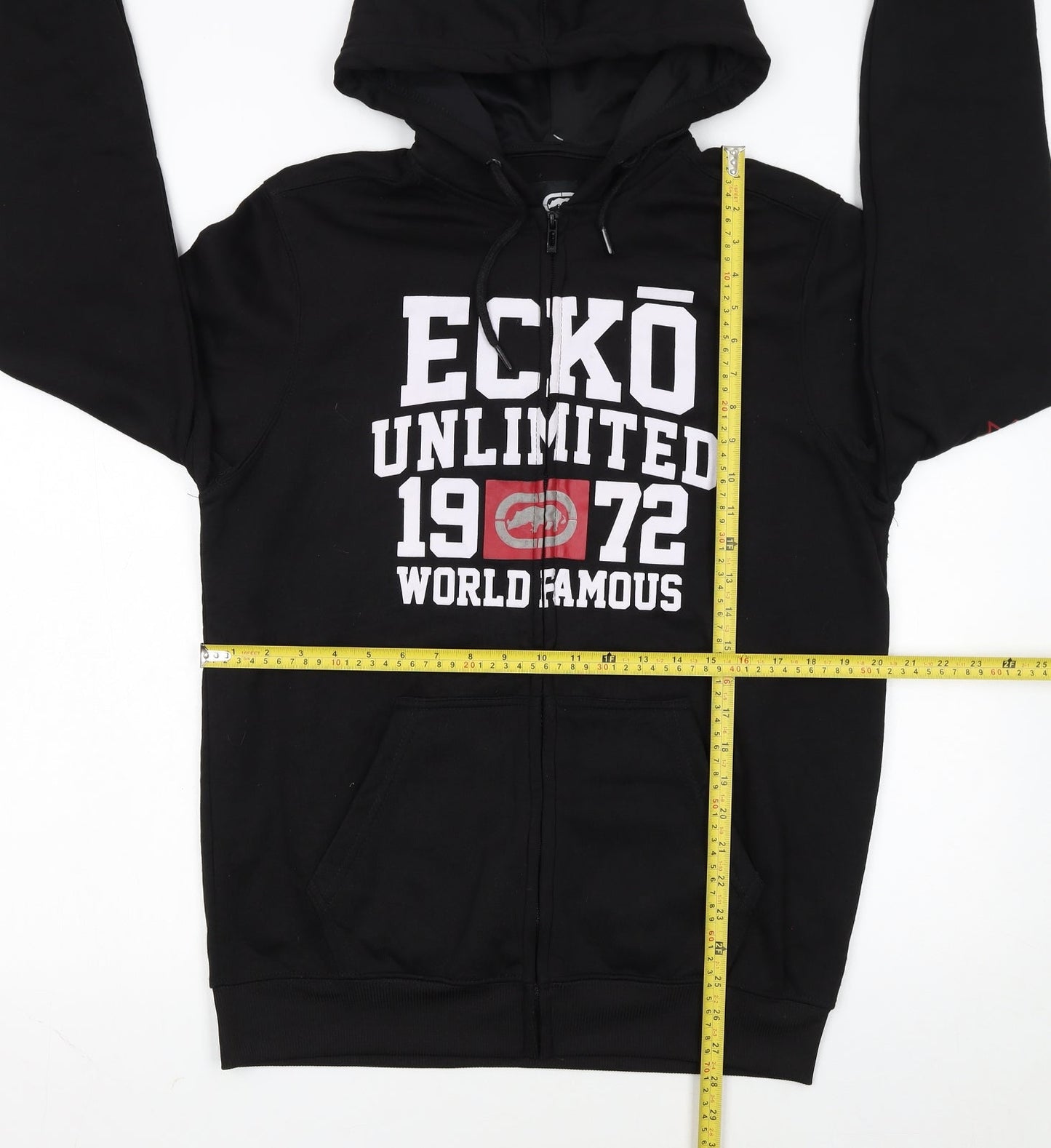 Ecko Unltd Men’s Black Full Zip Hoodie Medium Graphic Print