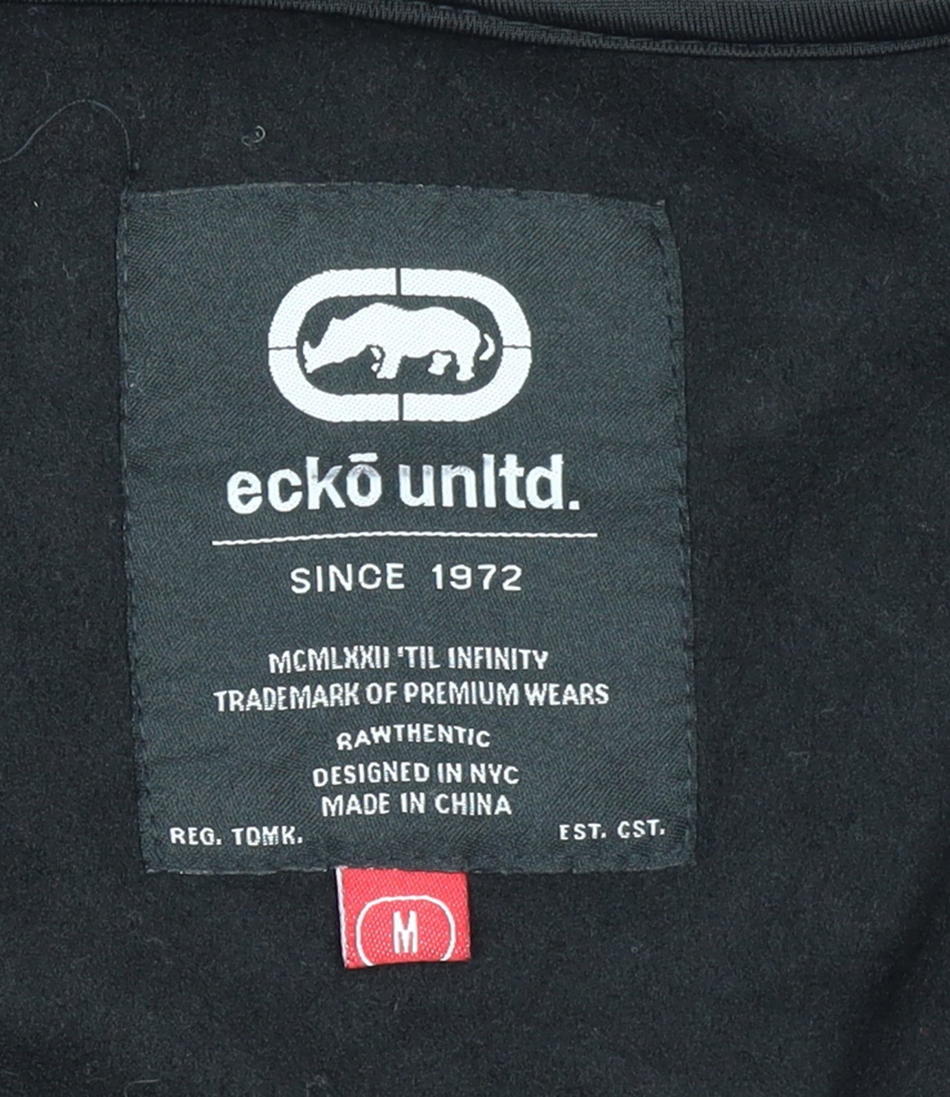 Ecko Unltd Men’s Black Full Zip Hoodie Medium Graphic Print