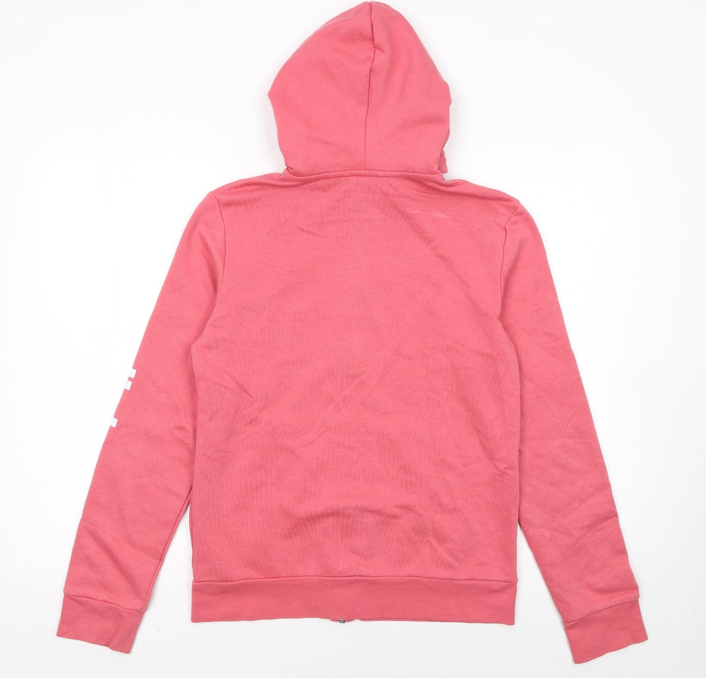 Adidas Women Pink Full Zip Hoodie Size M 12-14 Cotton Blend