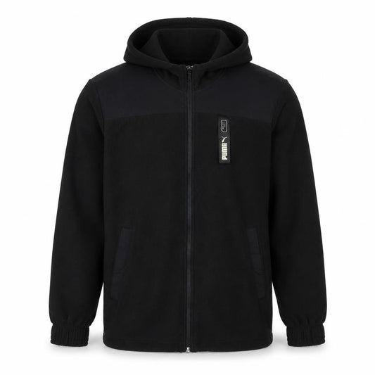 Puma Men's Black Full Zip Hoodie Size S Sportswear Fleece Jacket