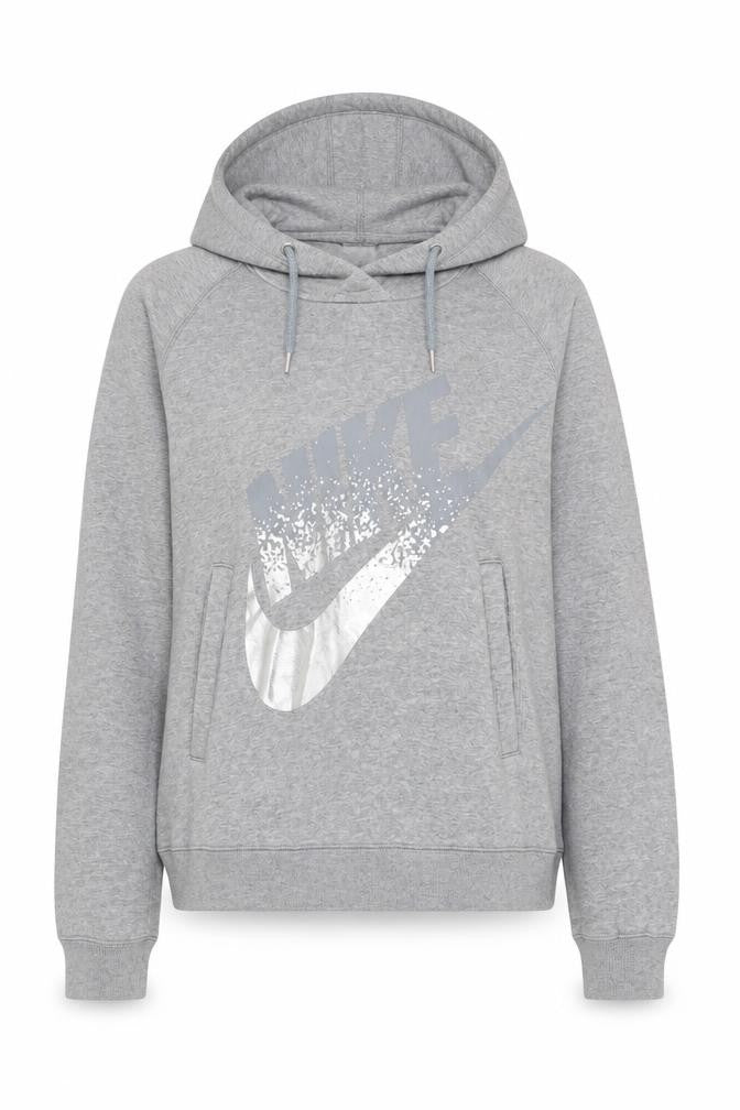 Nike Womens Grey Pullover Hoodie Medium Cotton Blend Casual