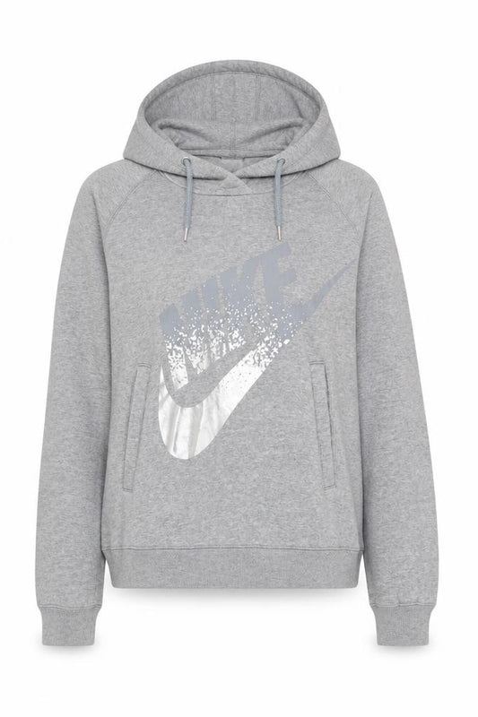 Nike Womens Grey Pullover Hoodie Medium Cotton Blend Casual
